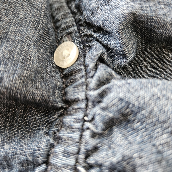 Chaps Denim Sleeveless Top With Ruffle, Size 14 - Picture 3 of 5